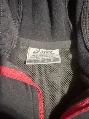 Asics Ladies Half Zip Hooded Jacket Women Running Workout Clothes Charcoal Red L thumbnail 4