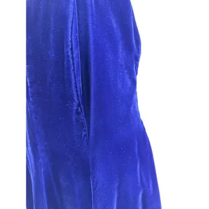 Vintage Miss Ashlee California Blue Velvet Midi Dress Sweetheart USA Sz 10 Glam thumbnail 3