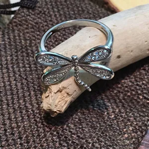 Dragonfly sterling silver ring thumbnail 2