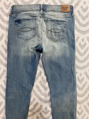 ABERCROMBIE & FITCH Women’s Mid Rise Skinny Fit Blue Denim Jeans 8R thumbnail 5