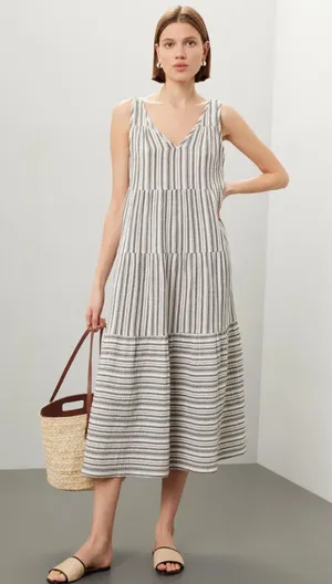 Marine Layer Corrine Maxi Dress Stripe Medium thumbnail 1