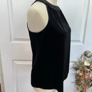 Catherine Malandrino Black Velvet Keyhole Luxe Top Size S Sleeveless thumbnail 13