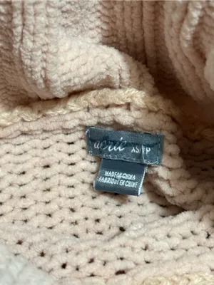Aerie‎ Chenille Oversized Turtleneck Sweater Womens XS Blush Pink Soft Knit thumbnail 6