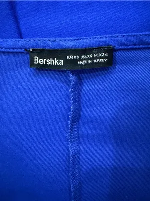 Bershka Royal Blue Square-Neck Ruched Mini Dress thumbnail 3
