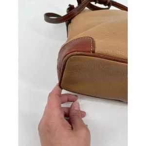 Dooney & Bourke Crossbody Bag‎ Leather Tan Brown Trim Zip Pocket Purse thumbnail 12