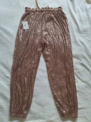 NWT Free People Morelia Sequin Joggers Pants M Rose Gold Bronze Holiday Party thumbnail 9