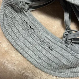 Lucky Brand Light Gray Ribbed Bralette thumbnail 3