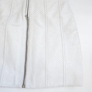 Retrofête Amberly Leather‎ Dress in Optic White Size M NWT Snakeskin Mini Lace thumbnail 10