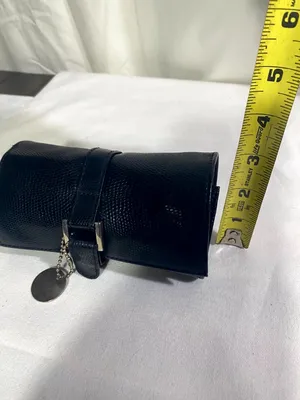 Vintage J Weight Designs Black Jewelry Roll Travel Case Organizer W/ ZipperPouch thumbnail 9