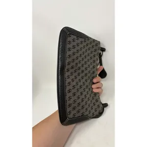 Dooney & Bourke Coated Canvas Logo Mini Slim Black Leather Trim Shoulder Bag Y2K thumbnail 5