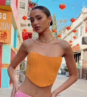 Princess Polly Orange Corset Top thumbnail 1