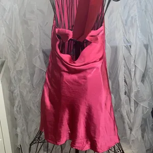 NWT LENA L Charm Tie Back Halter Mini Dress Pink Size L thumbnail 11