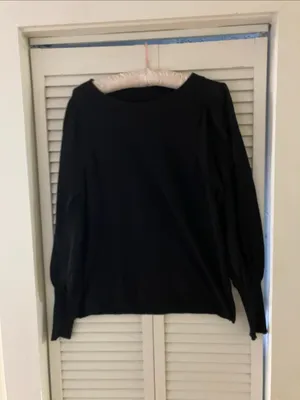 Apiece Apart Dewi Cotton Cashmere Blend Black Puff Sleeve Sweater Size Large thumbnail 2