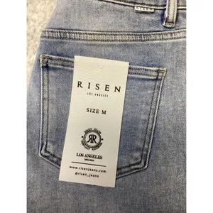 Risen Jeans Womens Tummy Control Loose Midi HR Short Light Wash Distressed M thumbnail 7