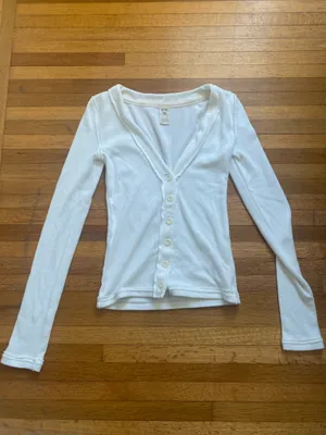 Free people white button down long sleeve top thumbnail 4
