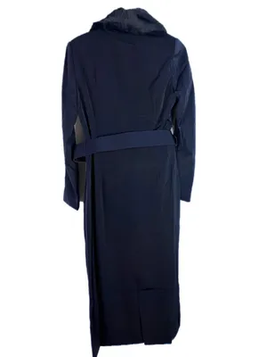 NWOT Naked Wardrobe The Statement Trench Coat Belted Navy Blue Size Small S NEW thumbnail 9