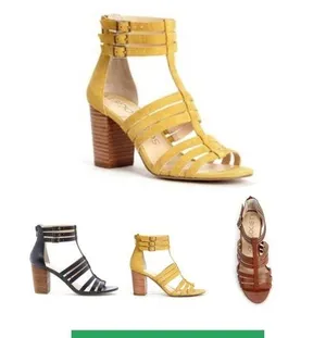Sole Society Elise Gladiator 2 inches chunky heels size 8 new in suade yellow thumbnail 2