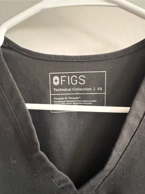 FIGS Technical Collection‎ Black Scrub Top XS Healthcare Uniform thumbnail 2