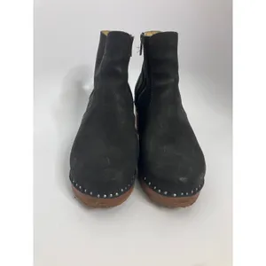 Troentorp black leather ankle Boots Women 38 Black Good Studded Clog casual thumbnail 2