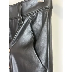Abercrombie & Fitch Faux Leather Pants Women 6S Black Ultra High Rise Slit Hem thumbnail 5