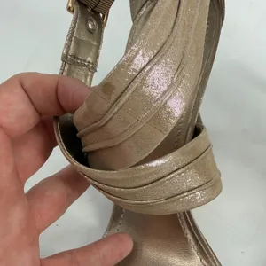 Gianni Bini Metallic Champagne Gold‎ Strappy Stiletto Heel Sandals Size 9.5 thumbnail 5