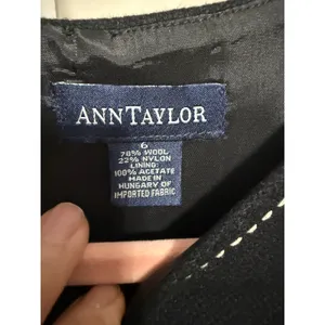 Ann Taylor‎ Black Wool Blend Tank Top Contrast Stitch Sleeveless Size 6 thumbnail 7