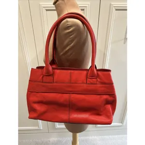 Kate Spade Elena‎ Villabella Orange Red Shoulder Bag Leather Handbag Bow Satchel thumbnail 3