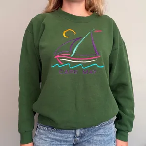 Vintage 90s Lee Cape May Embroidered Sailboat Crewneck Sweatshirt L thumbnail 6