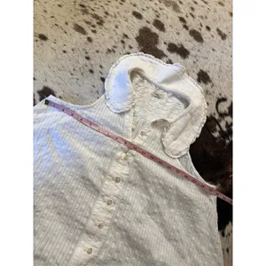 Pilcro White Keira Tank Button Front Peter pan Collar Size Medium thumbnail 5