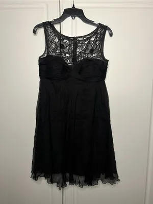 Y2K Vintage Dolce Jovani Silk Beaded Lace Cocktail Dress thumbnail 3