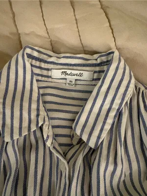 Madewell Women’s Blue Stripe Hilltop Shirt thumbnail 3