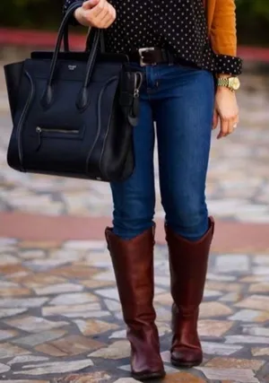 Frye Melissa Back Zip Redwood Leather Riding Boots Women's 8.5 thumbnail 1