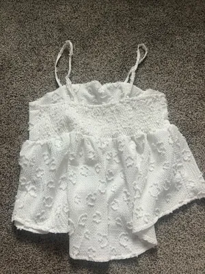 White babydoll peplum top thumbnail 2