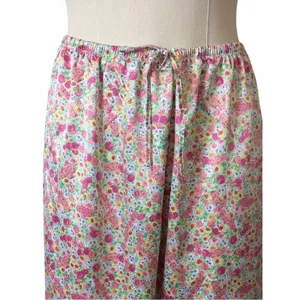 Cabernet Floral Satin Pajama Set XL Button Front Short Sleeve Lounge Sleepwear thumbnail 10