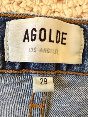 AGOLDE Tony Slim Straight‎ Jeans 29 High Rise Medium Wash Crop Denim thumbnail 6