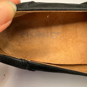 Vionic Teagan Black Suede Lug Sole Platform Loafers Womens Size 7 Moc Toe Lace thumbnail 9