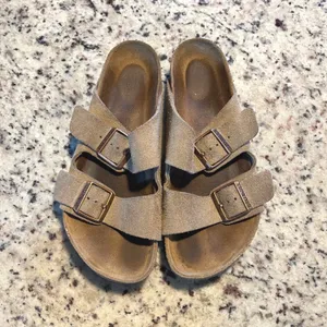 Birkenstock Arizona Sandals Women 39 Taupe Suede Boho Comfort Slide Made Germany thumbnail 8