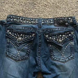Miss Me Sexy Gems Sand Washed Blue Denim Skinny Jeans Pants **Size 30** 🔥🔥 thumbnail 6