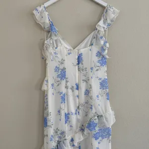 BP‎ Blue Floral Ruffle Maxi Dress Womens Small Chiffon Sleeveless Soft Fairy thumbnail 7
