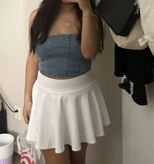 SheIn Denim Tube Top - Light Blue thumbnail 5