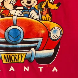 Vintage Disney Sz XL Mickey and Friends Atlanta Graphic Tee Pink Single Stitch‎ thumbnail 3