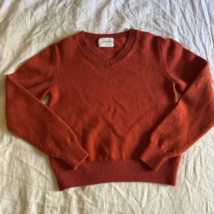 Aritzia Wilfred Free Palomino Merino Wool V Neck Sweater Orange Size Medium thumbnail 2