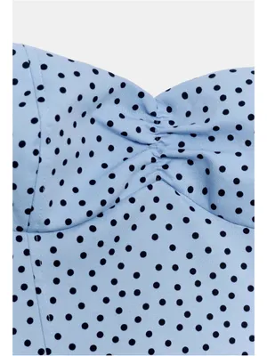Women’s Light Blue Polka Dot Halter Top thumbnail 6