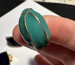 Lot Of 3 Gold Tone Clip On Earrings 2 With Colored Enamel 1 Cloisonné Style thumbnail 7
