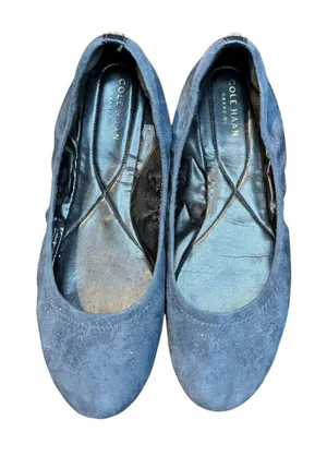 Cole Haan Grand.OS Womens 8 Blue Suede Ballet Flats Comfort Casual W04526 thumbnail 1