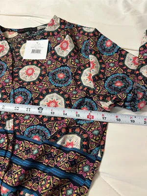 Fraiche by J Nadia Faux Wrap Boho Printed Long Sleeve Midi Dress - NWT - Size S thumbnail 17