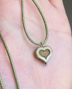 Handmade unique quality Czech glass heart bead fairy boho vintage retro style necklace🌿✨ thumbnail 2