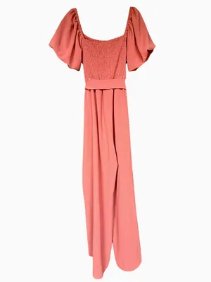 Dark Pink Short Sleeve Jumpsuit Sz XL thumbnail 5