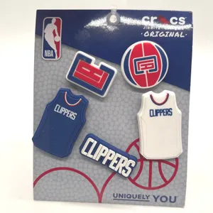 NEW‎ Crocs NBA Los Angeles Clippers Jibbitz 5-Pack Shoe Charms Basketball thumbnail 2