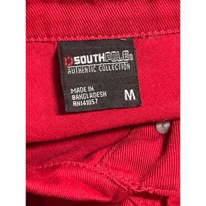 Southpole Men's Red Embroidered Long Sleeve Button Up Shirt Shacket Jacket Sz M thumbnail 6
